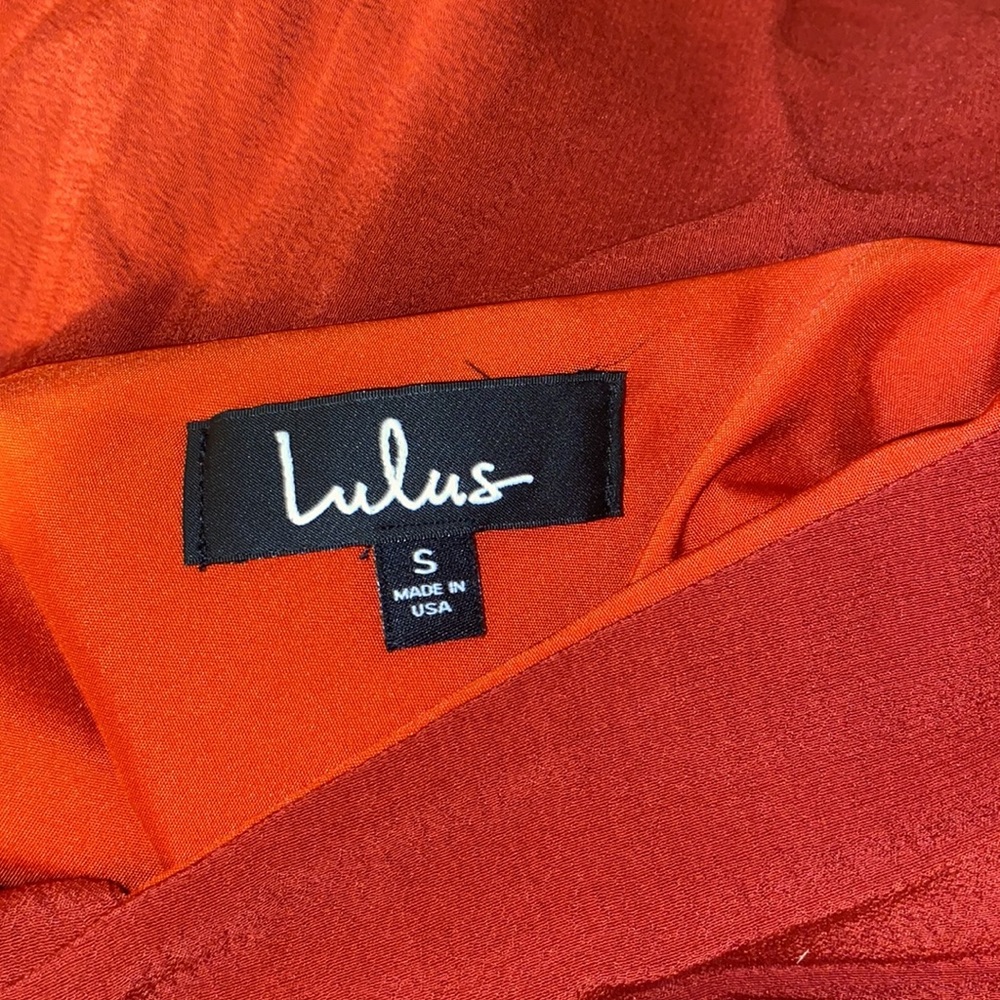 Lulu’s Red Rust Bell Sleeve Flare Mini Dress - Picture 6 of 12